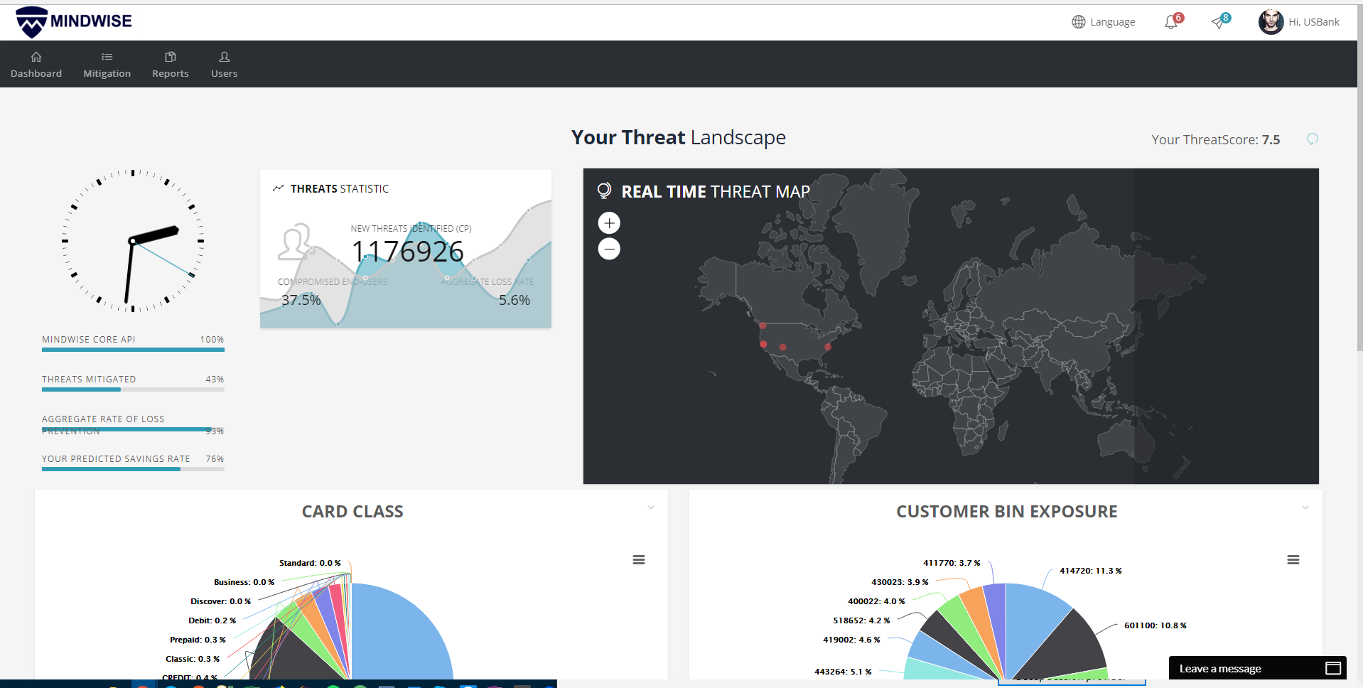 Platform screenshot focusing on the filtering and search capabilities for card data.